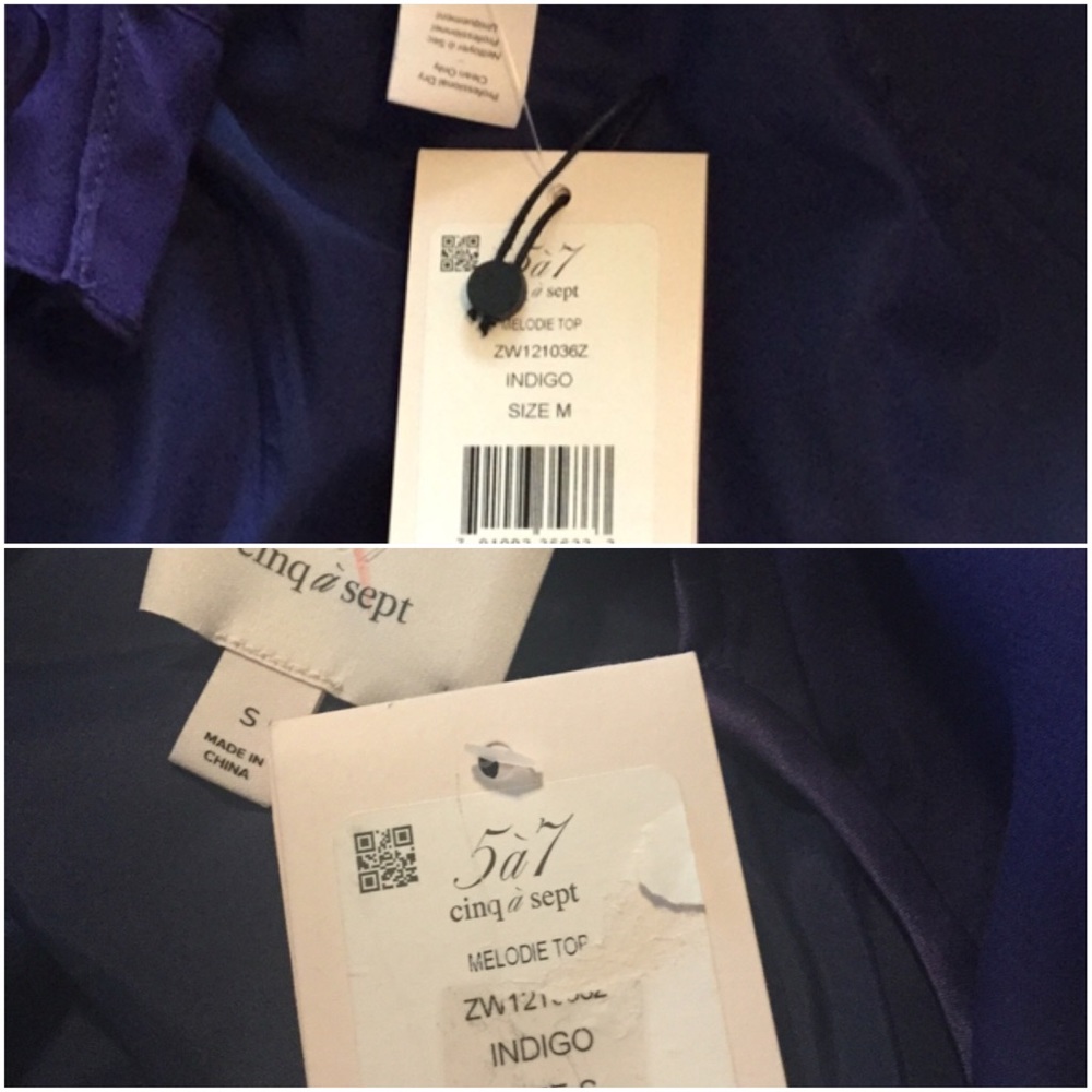 cinq a sept Melodie Tiered Silk Chiffon Top Indigo - Picture 8 of 8